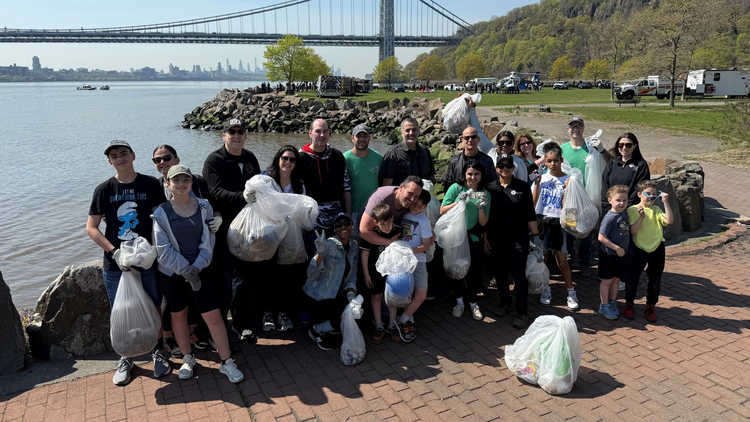 Collecting garbage and cleaning the shore
